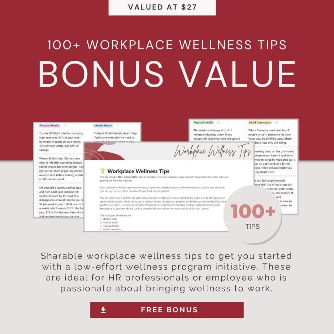 Bonus 100+ Workplace Wellness Tips